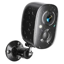 JESIOO Security Cameras Wireless Outdoor 2K WiFi Camera Black
