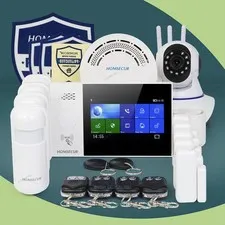 HOMSECUR WIFI 4G Alarm System Set With Wireless PIR Sensors+Detector + IP Camara