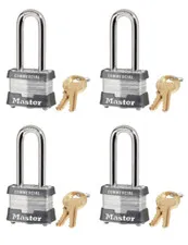 x4 Master Lock Commercial 3DLH COM Lock - With Extra Long Shackle