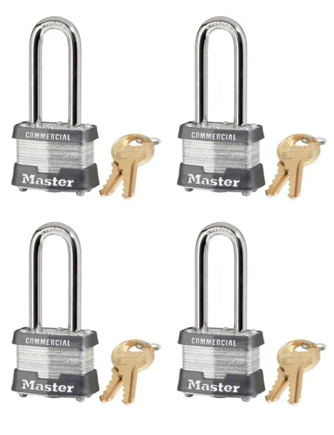 x4 Master Lock Commercial 3DLH COM Lock - With Extra Long Shackle