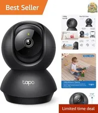 1080P Indoor Pan/Tilt Wired Security Camera - Works as a Baby & Pet Monitor, ...