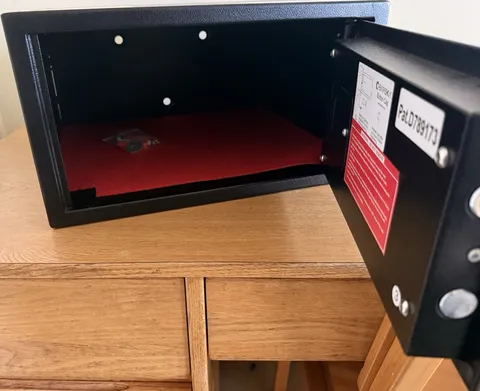 Barska Biometric Portable Safe Black Metal Matte for Valuables and Money