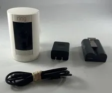 Ring Stick Up Cam White 5UM7E5 Wireless Out/ Indoor W/ Battery & Mounting Plate