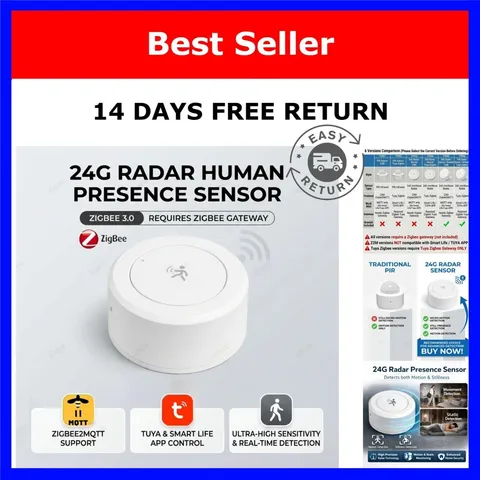 Zigbee 24GHz mmWave Presence Motion Sensor Tuya Smart Home