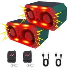 Solar Outdoor Motion Sensor Alarm,Dog Barking Alarm & Support Recording,±Volu...