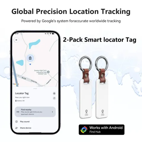 2-Pack Smart Location Tracker for Android Phones Work With Google's Find Hub App