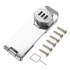 Keyless Cabinet Combination Lock 5" 3-Digit Password Hasp Lock Silver