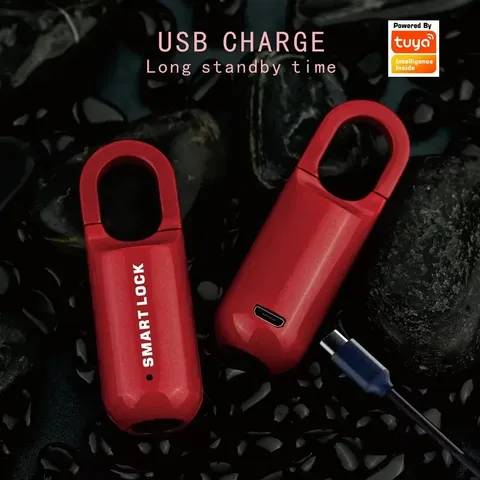 Smart Fingerprint Padlock Keyless Biometric Lock USB Rechargeable Waterproof
