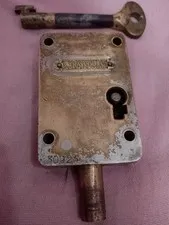 Vintage Antique Lock With Key 