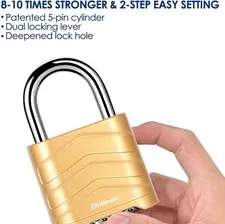 Combination Lock, 4 Digit Heavy Duty Padlock Metal Outdoor, Weatherproof Alloy L