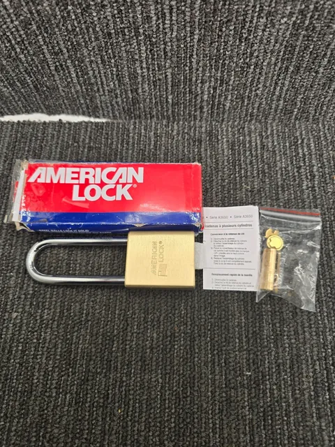 AMERICAN LOCK A3650WO: 1-3/4" Brass Padlock, 1-1/8" Shackle No Cylinder