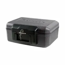 SentrySafe Fireproof Money Safe with Key Lock, Black Lock Box with Portable C...
