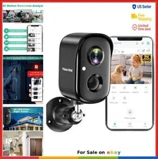 Wireless Outdoor Security Camera 2K Battery Powered AI Motion Detection Color