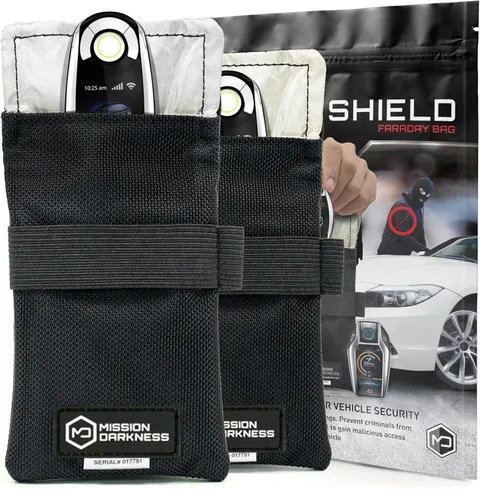 Mission Darkness Faraday Bag for Keyfobs 2-Pack RF Shielding Anti-Theft Signal