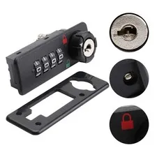 4 Digit Combination Mechanical Lock Black ABS Password Lock for Mailbox Cabinet