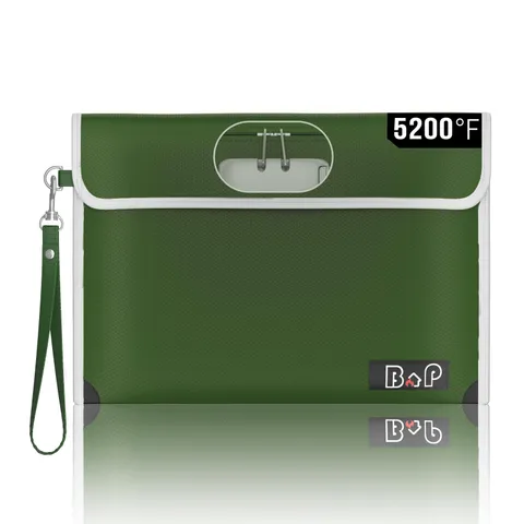 BALAPERI Fireproof Bag with Lock - 5200°F Heat 11"x7.7", Olive Drab